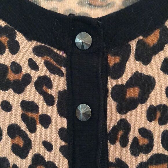 Premise XS Black Brown Light Brown Stud like Snap Closure Knit Cardigan - Picture 8 of 12